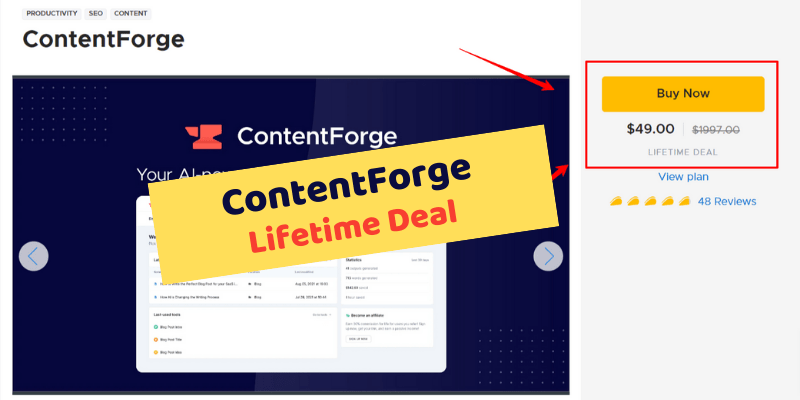 ContentForge Lifetime Deal Just $49 – Grab The Deal Before Ends